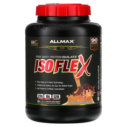 ALLMAX, Isoflex, чистый изолят сывороточного протеина, шоколад с арахисовой пастой, 2,27 кг (5 фунтов)