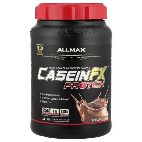 ALLMAX, Casein-FX, мицеллярный протеин казеина, шоколад, 907 г (27 порций)