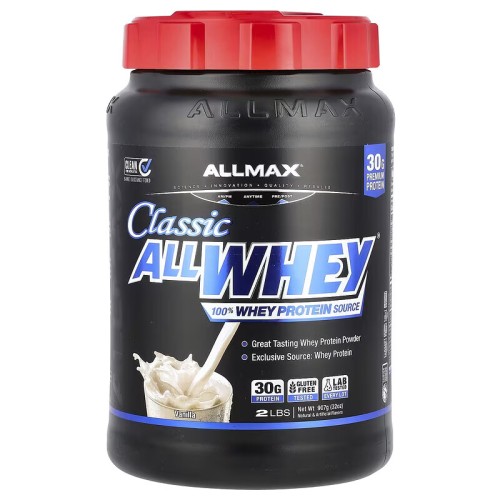 ALLMAX, CLASSIC ALLWHEY, сывороточный протеин, вкус французская ваниль, 907 г (21 порция)