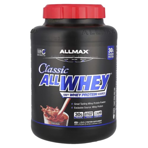 ALLMAX, CLASSIC ALLWHEY, сывороточный протеин, вкус шоколад, 2,27 кг (49 порций)
