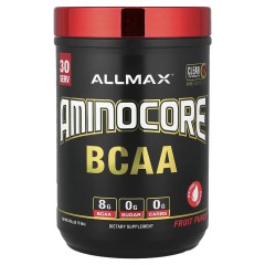 ALLMAX, AMINOCORE BCAA, смесь для роста мышц, фруктовый пунш, 345 г (30 порций)