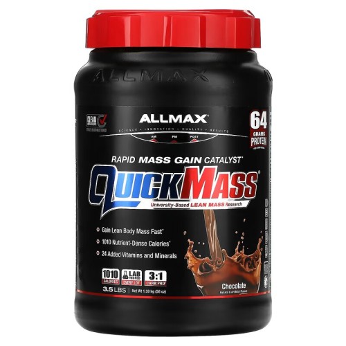 ALLMAX, QuickMass, катализатор для быстрого набора массы, шоколад, 1,59 кг (24 порции)
