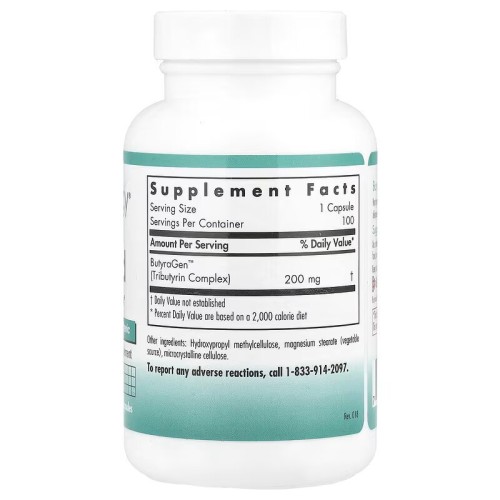 Nutricology, ButyrAid, 100 вегетарианских капсул с отсроченным высвобождением (50 порций)