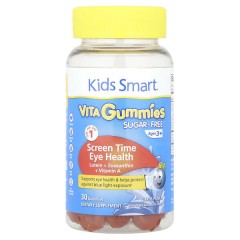 Kids Smart, Kids Smart® Vita, жевательные таблетки для здоровья глаз, без сахара, для детей от 3 лет, цитрусовый пунш, 30 жевательных таблеток (30 порций)