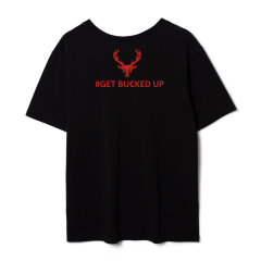 BUCKED UP, Футболка оверсайз, черная с красным логотипом, размер XXL