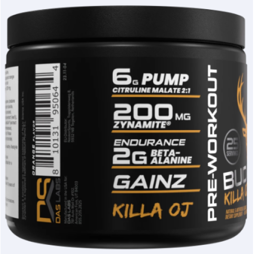 BUCKED UP Великобритания ,PREMIUM Pre-Workout, предтренировочная добавка, вкус Killa Oj (лимон,апельсин), 288 г (25 порций)