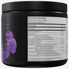 BuckedUp Великобритания LFGburn pre-workout вкус RazzleDazzle (Черника-Брусника) 232г ( 40 порций )