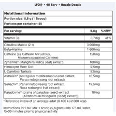 BuckedUp Великобритания LFGburn pre-workout вкус RazzleDazzle (Черника-Брусника) 232г ( 40 порций )