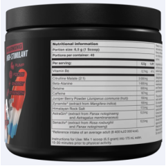 BUCKED UP, WOKE AF версия EU, PREMIUM Pre-Workout, вкус Rocket Pop (Голубая малина, лайм, вишня), 260 г (40 порций)