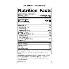 BUCKED UP, Buck Feed Original, PREMIUM протеин, вкус  Snickerdoodle ( сникерс ), 939 г (30 порций)