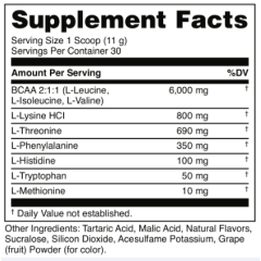 BuckedUp Essentials EAA amino acids , незаменимые аминокислоты (Виноград) 330г (30 порций)