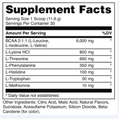 BuckedUp Essentials EAA amino acids , незаменимые аминокислоты (Персик) 348г (30 порций)