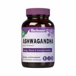 Bluebonnet Nutrition, Экстракт корня ашваганды, 400 мг, 60 растительных капсул