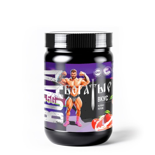 Bogatyr, Незаменимые аминокислоты, BCAA, вкус Яблоко-персик, 275 г (50 порций)