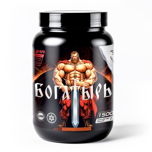 Bogatyr, MASS Gainer, Гейнер для увеличения массы, вкус Черника, 1500 г, (15 порций)