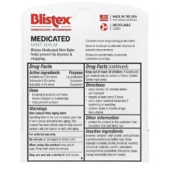 Blistex, заживляющий бальзам, защита губ с солнцезащитным фильтром, SPF 15, мята, 4,25 г (0,15 унции)
