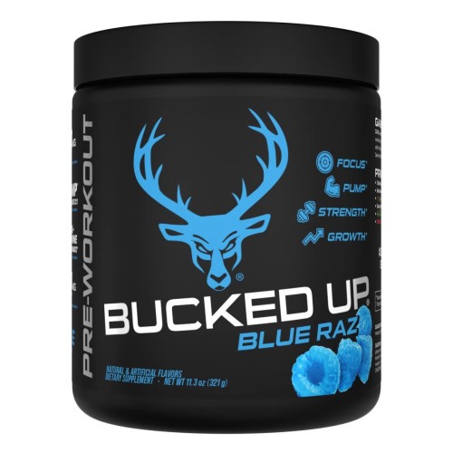 BUCKED UP, PREMIUM Pre-Workout, предтренировочная добавка, вкус Blue raz (Голубая малина), 321 г (30 порций)