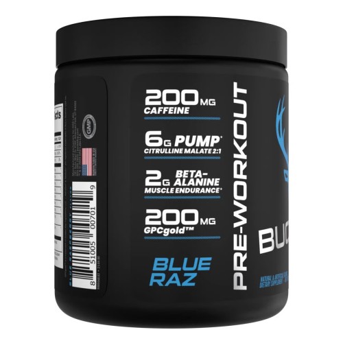 BUCKED UP, PREMIUM Pre-Workout, предтренировочная добавка, вкус Blue raz (Голубая малина), 321 г (30 порций)