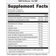 BUCKED UP, HEAT Fat Burner, PREMIUM жиросжигатель для нее, 60 капсул (30 порций)