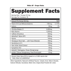 BUCKED UP, WOKE AF USA, PREMIUM Pre-Workout, Ноотропный предтренировочный комплекс, вкус Grape gainz (Виноград), 369 г (30 порций)