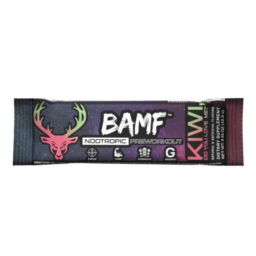 BUCKED UP, BAMF Stick Packs, PREMIUM ноотропный предтренировочный комплекс, вкус Клубника и киви, 12.3 г (1 порция)