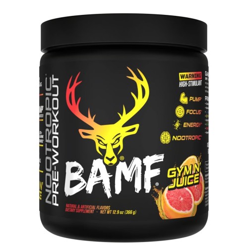 BUCKED UP, BAMF, PREMIUM ноотропный предтренировочный комплекс, вкус Gym N Juice (грейпфрут и цитрус), 366 г (30 порций)