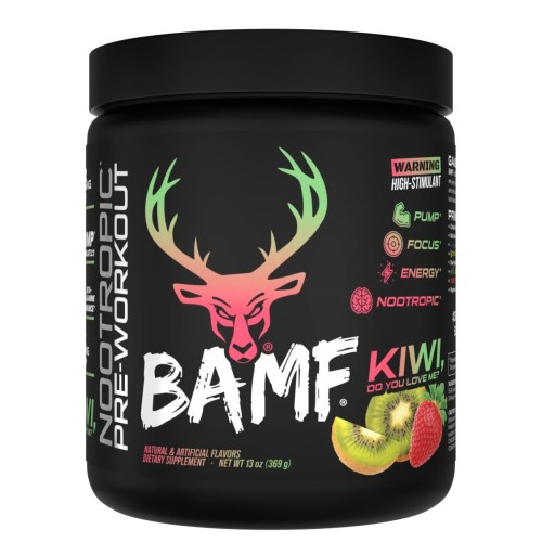 BUCKED UP, BAMF, PREMIUM ноотропный предтренировочный комплекс, вкус (Клубника и киви), 369 г (30 порций)