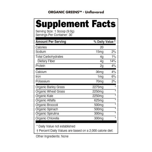 BUCKED UP, PREMIUM Органическая зелень, без вкусовых добавок, 270 г (30 порций)