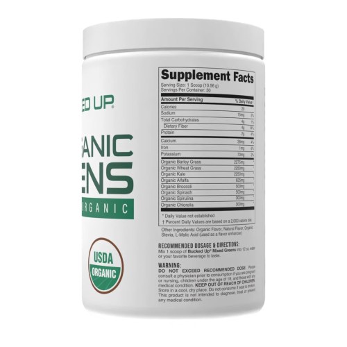BUCKED UP, PREMIUM Органическая зелень, вкус Ягодное ассорти, 316,8 г (30 порций)