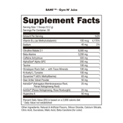 BUCKED UP, BAMF Stick Packs, PREMIUM ноотропный предтренировочный комплекс, вкус GYM N JUICE (Цитрус), 12.2 г (1 порция)