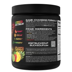 BUCKED UP, WOKE AF USA, BLACK, Pre-Workout, Ноотропный предтренировочный комплекс, вкус Island Fusion (Клубника, ананас, лайм), 351 г (30 порций)