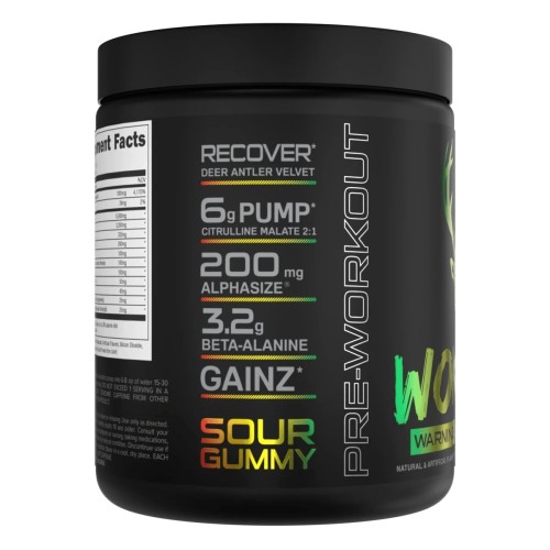 BUCKED UP, WOKE AF USA, PREMIUM Pre-Workout, Ноотропный предтренировочный комплекс, вкус Sour Gummy (Кислый мармелад), 378 г (30 порций)