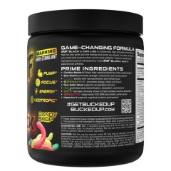 BUCKED UP, BAMF BLACK, PREMIUM, ноотропный предтренировочный комплекс, вкус Candy Shop (кислые мармеладки), 381 г (30 порций)