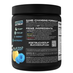 BUCKED UP, BAMF, PREMIUM ноотропный предтренировочный комплекс, вкус Blue Raz Berry Beret (Голубая малина и лимон), 387 г (30 порций)