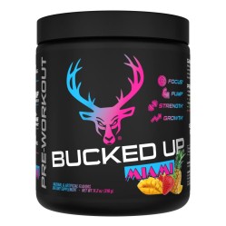 BUCKED UP, PREMIUM Pre-Workout, предтренировочная добавка, вкус Miami (Клубника, манго и ананас), 318 г (30 порций)