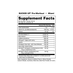 BUCKED UP, PREMIUM Pre-Workout, предтренировочная добавка, вкус Miami (Клубника, манго и ананас), 318 г (30 порций)