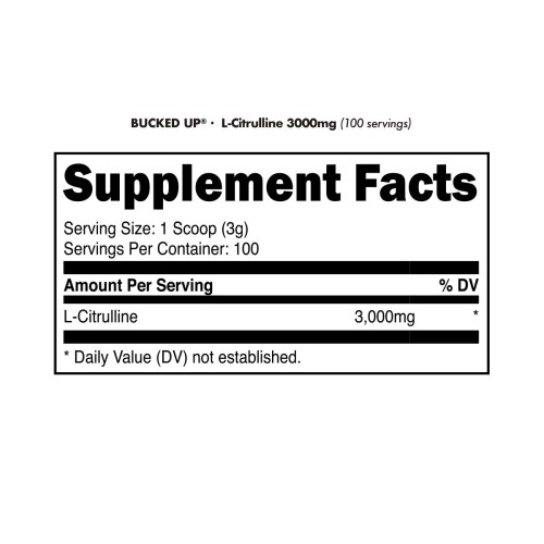BUCKED UP, Essentials, L-цитруллин, 300 г (100 порций)
