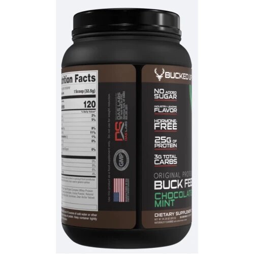 BUCKED UP, Buck Feed Original, PREMIUM протеин, вкус Chocolate mint (Мятный шоколад), 975 г (30 порций)