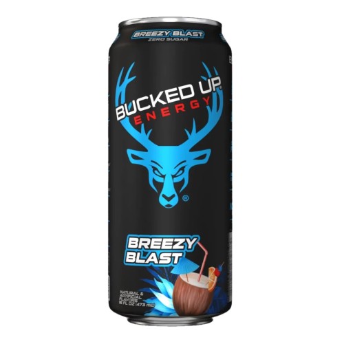 BUCKED UP, Energy Drink, энергетический напиток, вкус Breezy Blast (Ананас и кокос), 473 мл (16 унций)