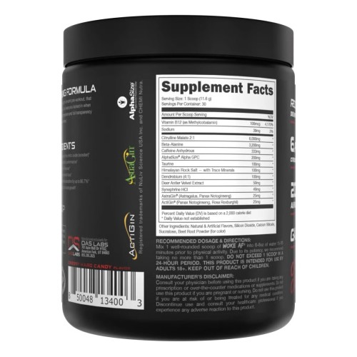 BUCKED UP, WOKE AF USA, PREMIUM Pre-Workout, Ноотропный предтренировочный комплекс, вкус Cherry Candy (Вишневые конфеты), 348 г (30 порций)