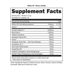 BUCKED UP, WOKE AF USA, PREMIUM Pre-Workout, Ноотропный предтренировочный комплекс, вкус Cherry Candy (Вишневые конфеты), 348 г (30 порций)