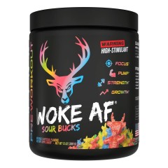 BUCKED UP, WOKE AF USA, PREMIUM Pre-Workout, Ноотропный предтренировочный комплекс, вкус Sour Bucks (Кислые баксы), 369 г (30 порций)