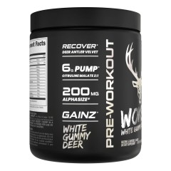 BUCKED UP, WOKE AF USA, PREMIUM Pre-Workout, Ноотропный предтренировочный комплекс, вкус White Gummy Deer (Мармеладный олень с ананасом), 357 г (30 порций)