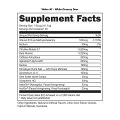 BUCKED UP, WOKE AF USA, PREMIUM Pre-Workout, Ноотропный предтренировочный комплекс, вкус White Gummy Deer (Мармеладный олень с ананасом), 357 г (30 порций)