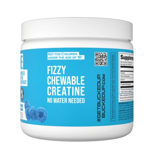 BUCKED UP, Creatine Candy, жевательный моногидрат креатина, со вкусом Blue Raz (Голубая малина), 120 таблеток