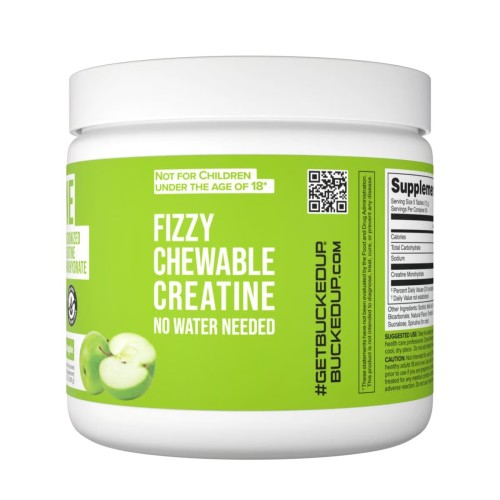BUCKED UP, Creatine Candy, жевательный моногидрат креатина, со вкусом Green Apple (Зеленое яблоко), 120 таблеток