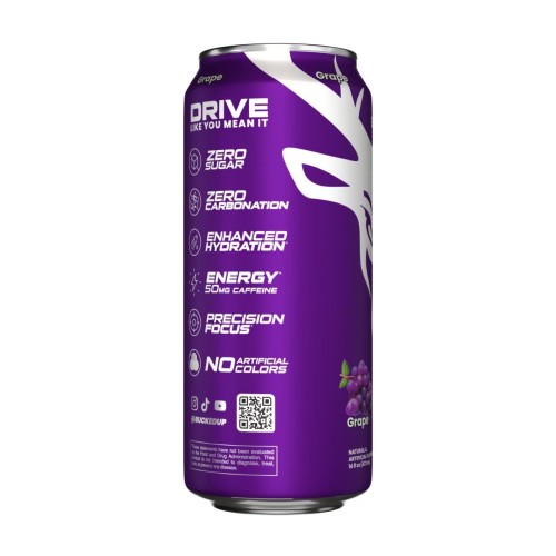 BUCKED UP, Drive Hydration, гидратационный напиток с электролитами, вкус Виноград, 473 мл (16 унций)