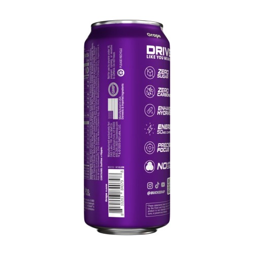 BUCKED UP, Drive Hydration, гидратационный напиток с электролитами, вкус Виноград, 473 мл (16 унций)