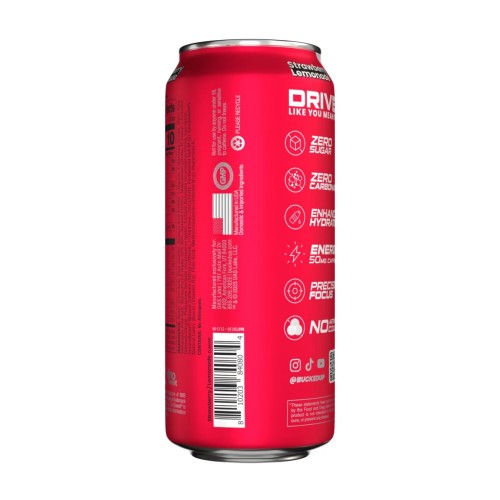 BUCKED UP, Drive Hydration, гидратационный напиток с электролитами, вкус Клубничный лимонад, 473 мл (16 унций)