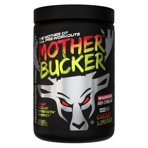 BUCKED UP, Mother Bucker PREMIUM Pre-Workout, усиленный предтренировочный комплекс, вкус Cherry Limeade (Вишневый лаймад), 390 г (20 порций)